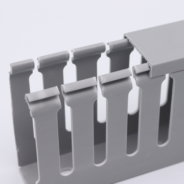 Grey Slotted PVC Cable Tray with Non-Slip Cover for Quality Wiring Ducting