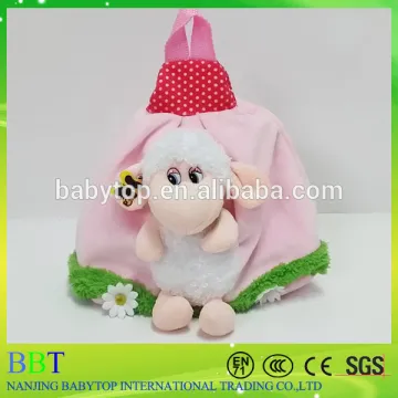 cute sheep kid backpack toy, plush animal kids bags, school bag girl