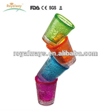 Promotional gifts plastic 2oz double wall frosty shot glass