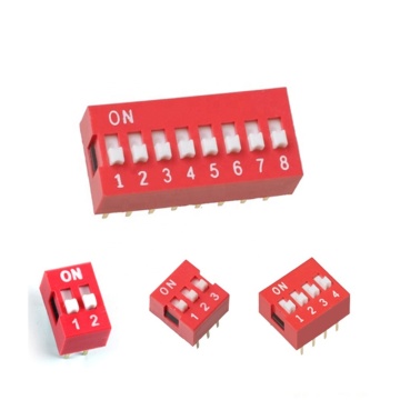 DIP SWITCHES CONNECTORS: DS DP RED BLUE BLACK 1P-12P 1.27mm 2.54mm Pitch
