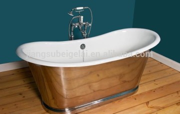 Body cast iron bathtub with pedestal freestanding clawfeet BGL-75
