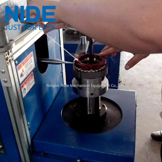 Fan motor stator coil slot winding lacing machine