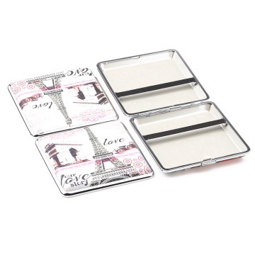 Foreign trade new product 92mm long 20 sticks leather color printing ladies cigarette case