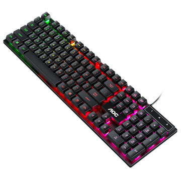Bàn phím chơi game có dây giá rẻ với đèn nền RGB và phím đa phương tiện cho PC Windows