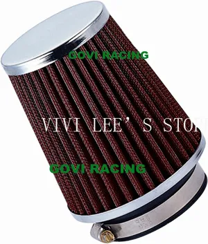Filtro aria rossa da 90 mm 76 mm universale per tubo di assunzione di auto