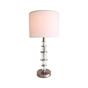 Moderne witte stof tint massief kristallen glazen bureaulamp voor woonkamer en slaapkamer