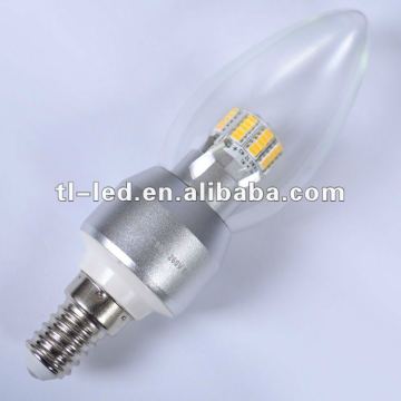 LED Candle Bulb E14, Incandescent Bulb LED with glass shell (60W replacement,Dimmable, E27/B22/E26/E14)