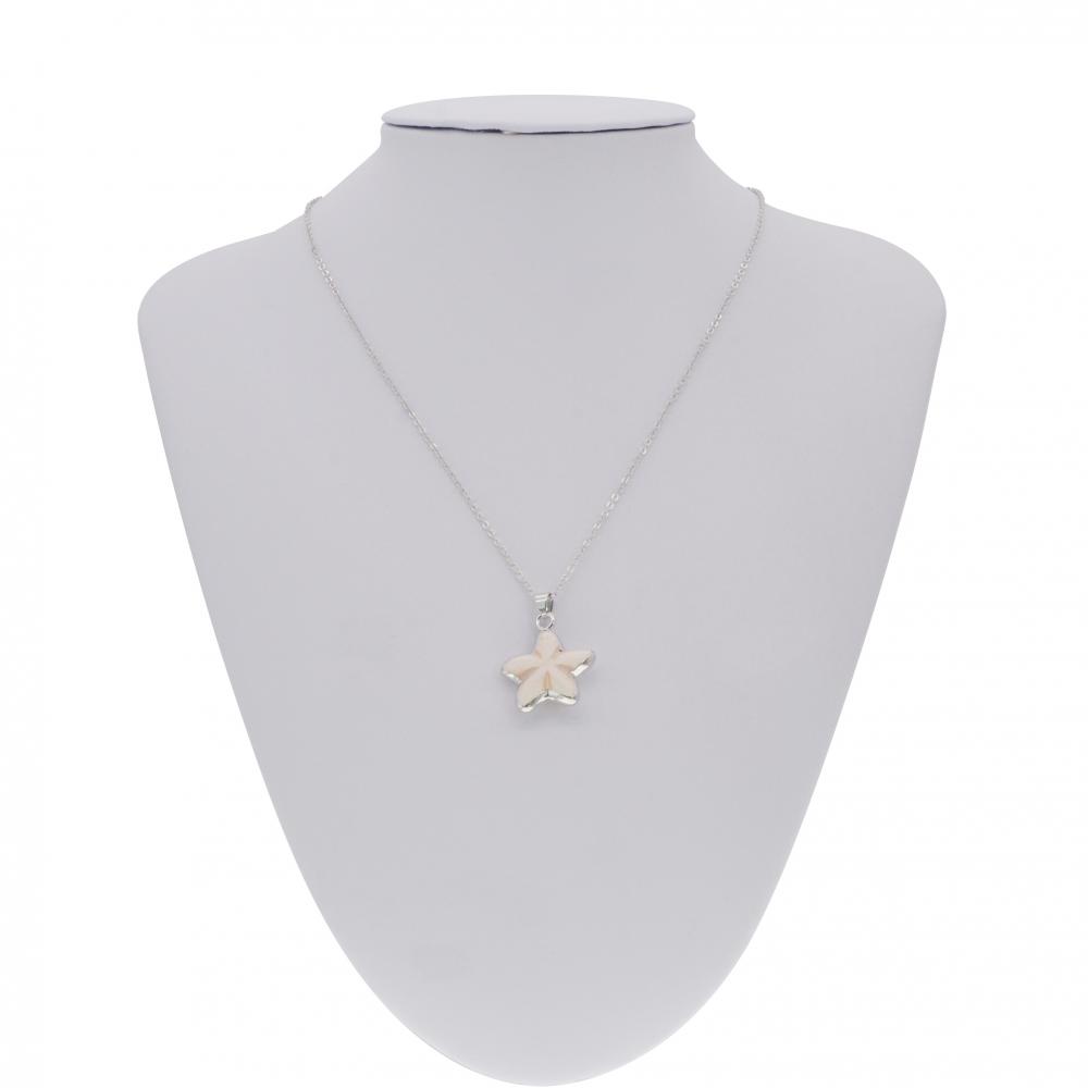 Collar con colgante de estrella de mar Howlite turquesa envuelto para mujer