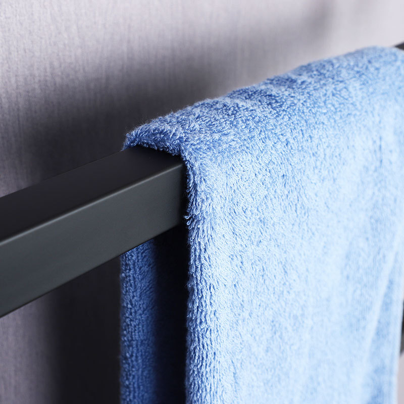 Matte Black Bathroom Electric Heated Towel Rack faucet 3