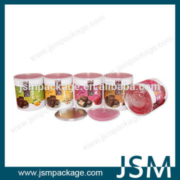 Dry fruit paper can with easy seal end