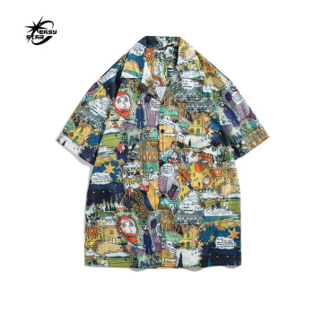 2024 Hawaiian Beach Short Sleeve Button Down Shirt - Custom Printed Tropical Vacation Shirt