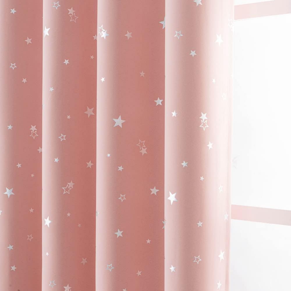 Pink Print Blankout Curtain