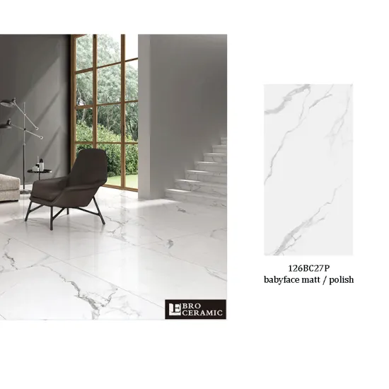 Big Size Carrara Tile - 600x1200 Baby Face Finish Ceramic & Porcelain Tiles