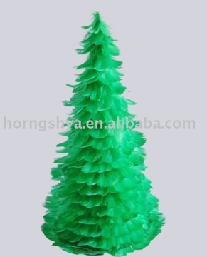 FT-0 Green 1pc feather christmas tree