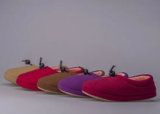 Purple Or Red Indoor Microterry Womens House Slippers Comfort Wedge