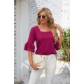 Elegant Shirt Chiffon Loose Half Sleeve Blouse