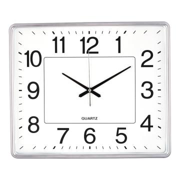 Rectangle Quartz Wall Clock Silent Silver Rose Gold