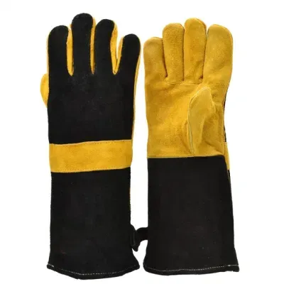 Bite-Proof Animal Handling Heat Resistant Cotton Lining BBQ Long Premium Leather Gloves