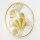 Golden round frame leaf metal art wall decoration