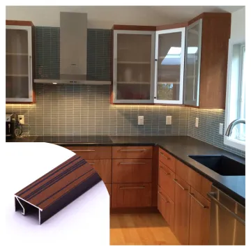 Foshan Supplier 6063 Aluminum Wood Cabin Kitchen Cabinet Aluminium Profile
