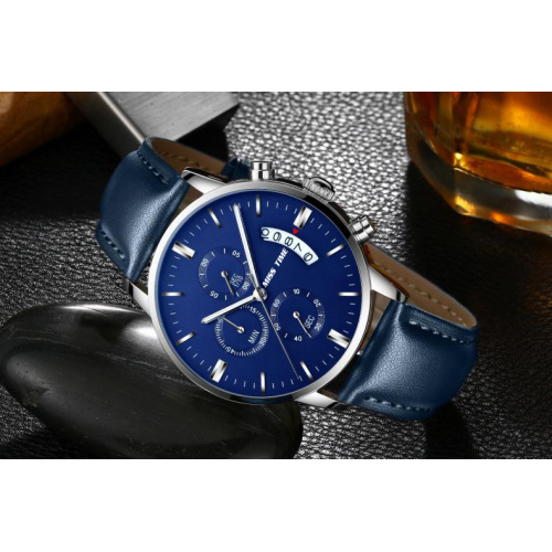 Blue Dial Design Customize Logo Quartz Men Watches