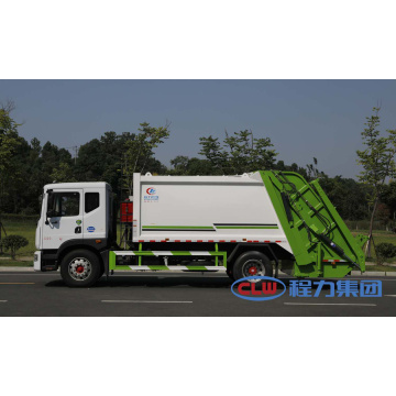 Novo caminhão de lixo verde DONGFENG D9 de 8 toneladas