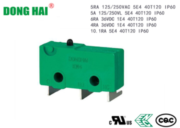 Microinterruttore miniaturizzato antipolvere IP60 a tenuta stabile