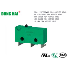 Microinterruptor miniatura à prova de poeira IP60 com vedação estável