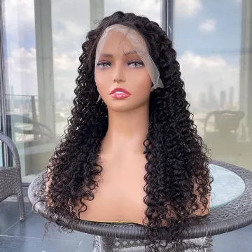 Transparent Lace Front Wig Mongolian Kinky Curly Hair, Raw Burmese Kinky Curly Virgin Hair,Kinky Curly Human Hair Lace Wig