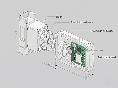 Labeled Cross-Sectional View of Electric Actuator