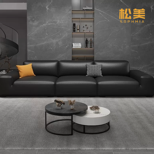 Модульный кожаный диван Moss с тканевой обивкой