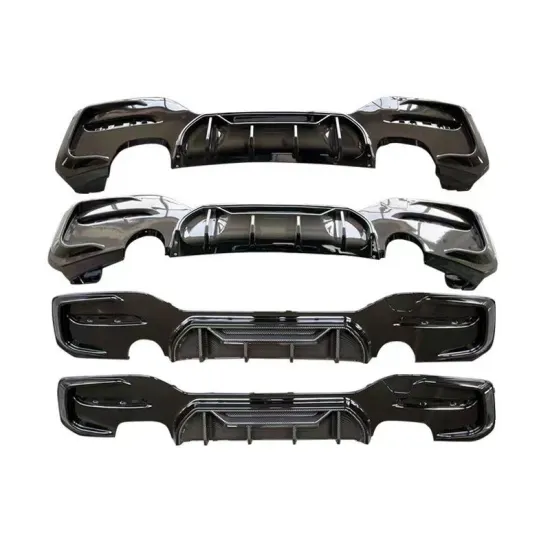 BMW 1 Series F20 M Sport LCI 2015-2019 Competition Style Rear Bumper Diffuser and Gloss Black Rear Lip Spoiler