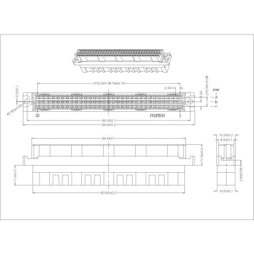 DIN SIGNAL TYPE C FEMALE CONNECTOR CRIMP