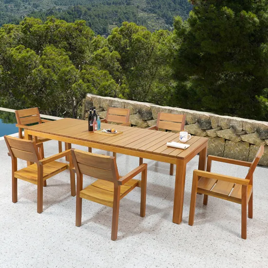 Luxury Teak Wood Dining Sets for Outdoor Restaurant and Hotel Furniture