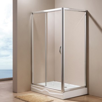 Modern 4mm Tempered Clear Glass Shower Screen with Rectangular Folding Frame