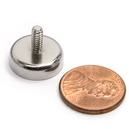 Cup Magnet Neodymium 16 LB Holding Power w/Threaded Stud