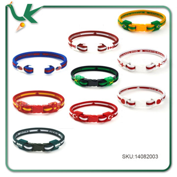 Soccer Team Flag Silicone Bracelet
