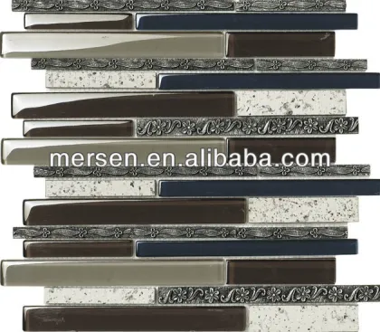 glass mix stone mosaic tile