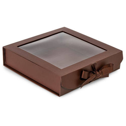 Cheap foldable flat cardboard gift box with window