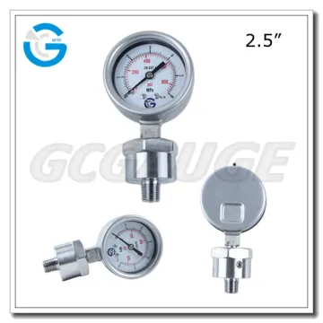 High quality 2.5 inch all stainless steel oil filled pressure meter with diaphragm seal