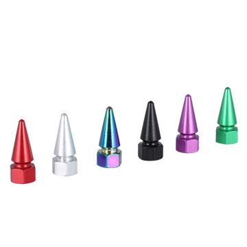 Aluminum Bullet Car Air Port Cover Tire Cone Rim Valve Wheel Stem Cap" could work as a focused title for the search engine, but to make it more concise and keyword-rich, you might consider:

"Aluminum Tire Valve Cap Bullet Style