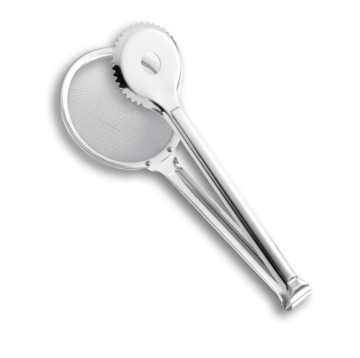 Stainless Steel Food Skimmer Spoon with Clip for Fried Food