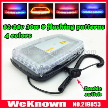 DC12V-24V 36 Светодиодный 36W Магниты Аварийный стробоскольный стержень янтарь/синий, 8 Flash Way светодиодный предупреждающий свет