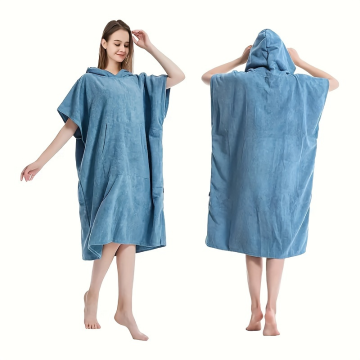 Microfiber Quick-Drying Hooded Towel Poncho for Swimmers and Surfers