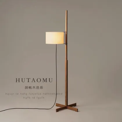 Santa & Cole Walnut Floor Lamp - Wabi Sabi Inspired Living Room Ambience Light