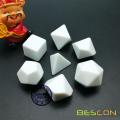 Bescon Blank Polyhedral Dice Juego de 7 d4 d6 d8 d10 d12 d20 d%, Juego de dados RPG plano sin número