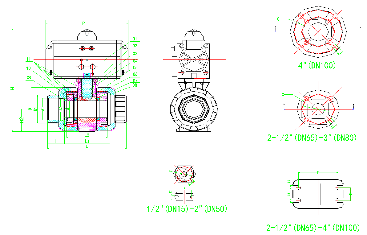 pneumatic-actuated-upvc-ball-valve-technical-drawing-dn15-dn100