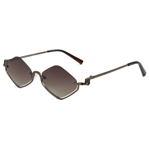 Wholesale TAC Lenses Geometric Half-Rim Metal Sunglasses ME2168-C1