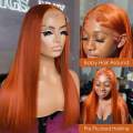 Ginger Orange Color Peruki Human Hair Peruki