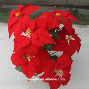 cheap wholesale artificial silk poinsettias flowers for wedding decorations